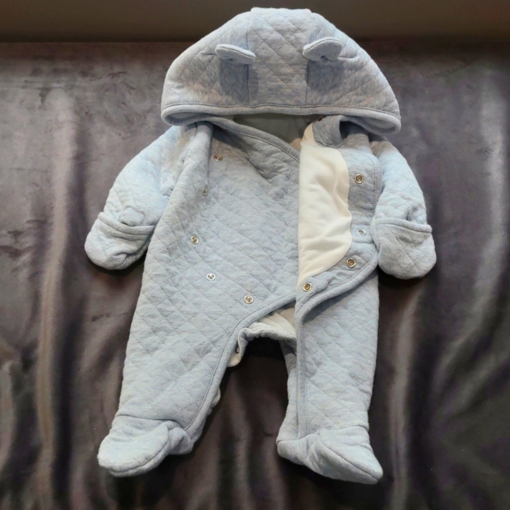 Light blue quilted one piece
